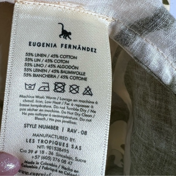 Eugenia Fernández Anthropologie Top Women Medium Safari Rahid Shirt Linen monkey - Picture 9 of 14